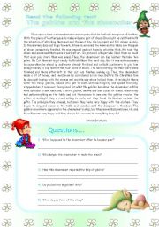 English Worksheet: The goblins and the shoemaker
