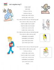 English Worksheet: song related to daily routines