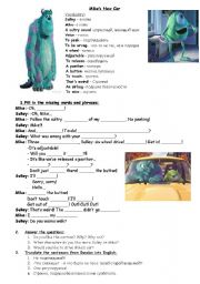 English Worksheet: Mikes New Car
