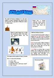 English worksheet: facts about russia