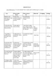 English Worksheet: lesson plan