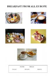 English Worksheet: Breakfast from all europe