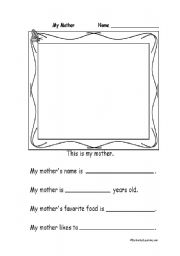 English Worksheet: My Mum