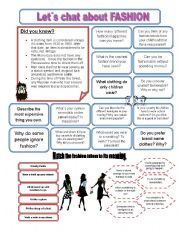 English Worksheet: Let`s chat about FASHION