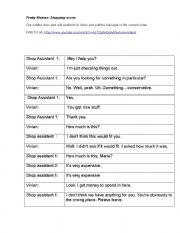 English Worksheet: Going Shopping - Movie