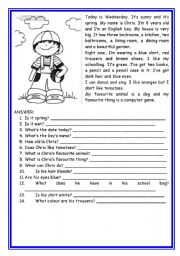 English Worksheet: easy reading 