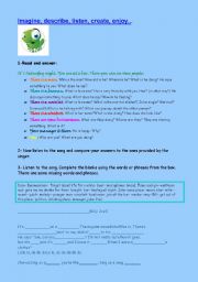 English Worksheet: Story telling- Piano Man