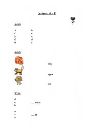 English worksheet: Alphabet