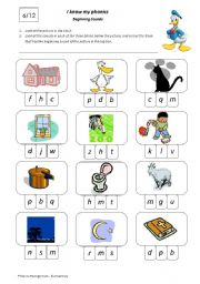 English Worksheet: I Know My Phonics Beginning Sounds 6/12