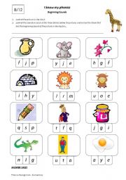 I Know My Phonics Beginning Sounds 8/12