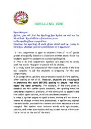 English Worksheet: Spelling Bee