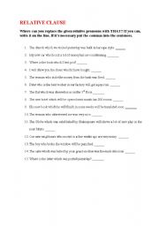 English worksheet: Relative clause