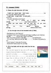 English Worksheet: mid-term test 3 for 9th