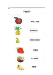 English worksheet: Fruits