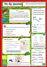 English Worksheet: Why do Mosquitoes Bites Itch? - A Science Question 6