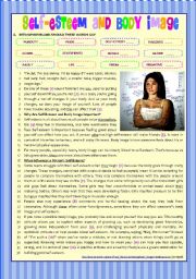 English Worksheet: reading - Teens + Self-Esteem and Body Image + Comprehension + Rephrasing + Essay. KEY INCLUDED