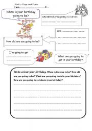 English worksheet: going to be