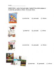 English Worksheet: Determining author´s purpose
