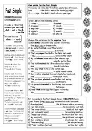 English Worksheet: Past Simple - NEGATIVE of regular verbs