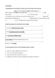 English worksheet: grammar