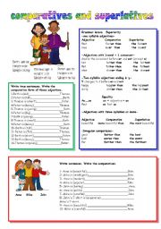 English Worksheet: comparatives and superlatives