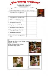 English Worksheet: Wallace & Gromit! 