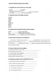 English worksheet: Simple past