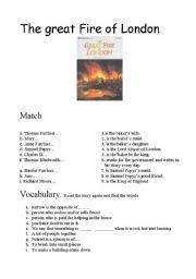 English worksheet: the great fire of London