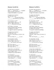 English worksheet: song