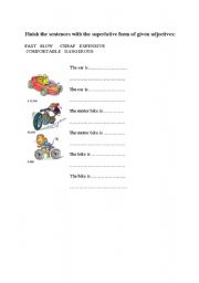 English worksheet: superlative form of adjectives