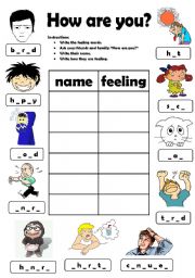 English Worksheet: How are you? (interview/speaking activity)