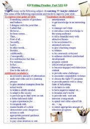 English Worksheet: Writing practice for TOEFL/IELTS exams. Useful expressions and vocabulary. Part XIII.