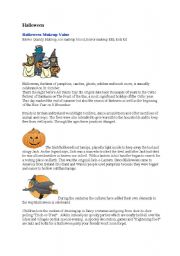 English worksheet: Reading Comprehension Halloween