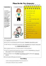 English Worksheet: Plans for the New Semester