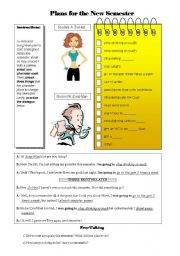 English worksheet: Plans for the New Semester