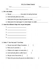 English Worksheet: Our Green Friends