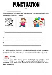 English worksheet: punctuation part 1
