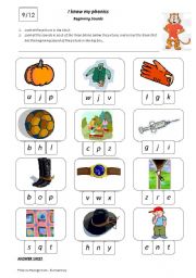 English Worksheet: I Know My Phonics Beginning Sounds 9/12