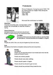 English worksheet: Protestants vs Catholics 