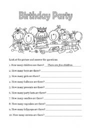 English Worksheet: Happy Birthday - 4 of 6