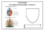 English worksheet: Royal Wedding - Create a Coast of Arms