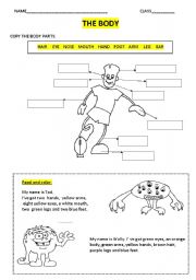 English worksheet: THE BODY