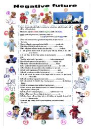 English Worksheet: negative future
