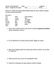 English worksheet: Cheapter By The Dozen