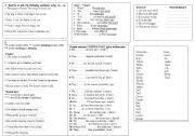 English worksheet: PAST TENSE AND PREFERENCE