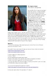 English Worksheet: The Vampire Diaries