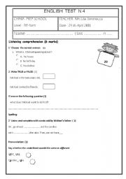 test for 7th form