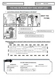 English Worksheet: FUTURE TENSE