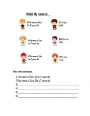English Worksheet: His / Her name is...