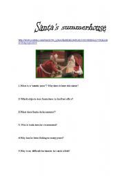 English Worksheet: Listening activity : What does Santa do in Summer?